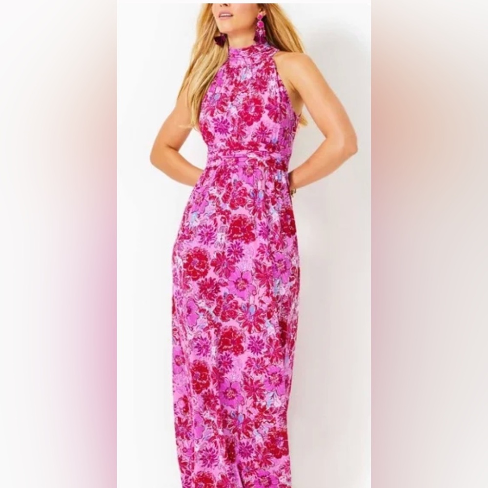 Lilly Pulitzer, Wyota Halter Maxi Dress, Medium